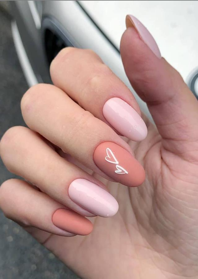 Pink light almond nails