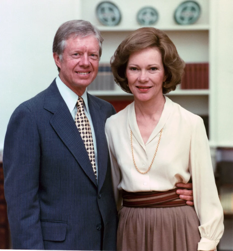 A historical picture of Jimmy and Rosalynn Carter during their time in the White House.