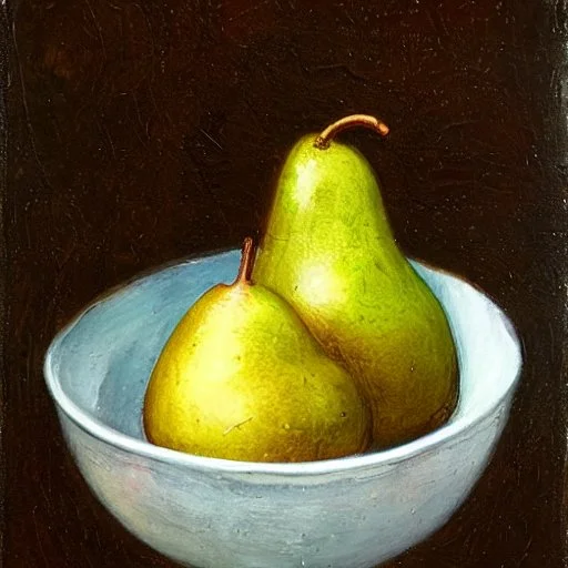 Paint of bowl with pears