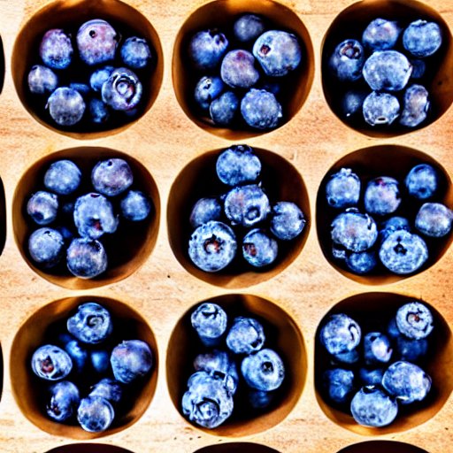 Cups of blueberries