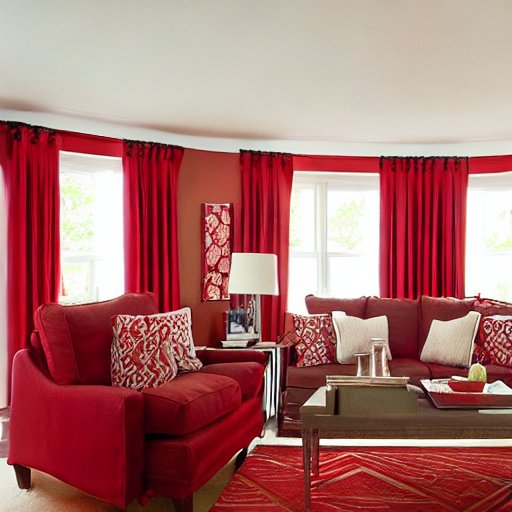 red curtains