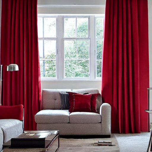 red curtains