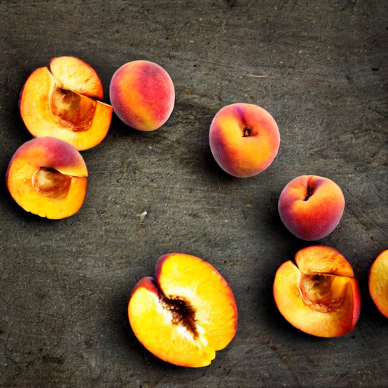 Many cutted peaches