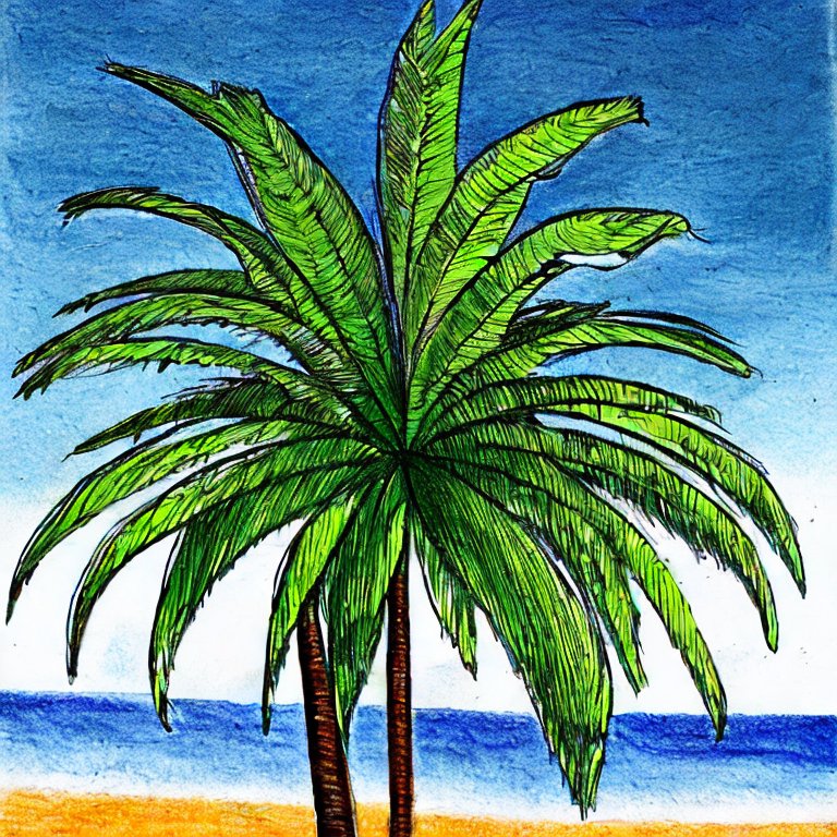 A palm tree drawing