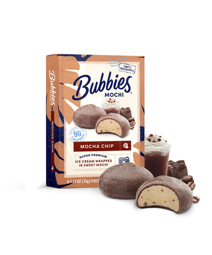 Mocha Chip Bubbies Mochi Ice Cream Product Card Box