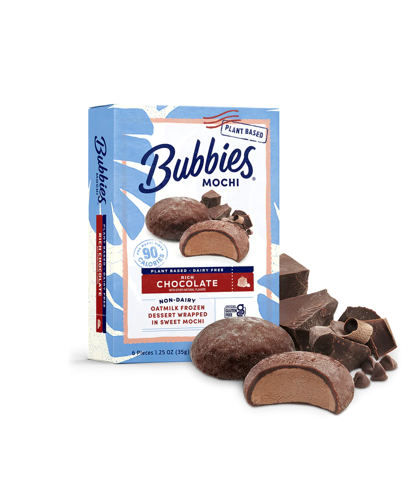 Plant-Based Chocolate Bubbies Mochi Ice Cream Product Card Box