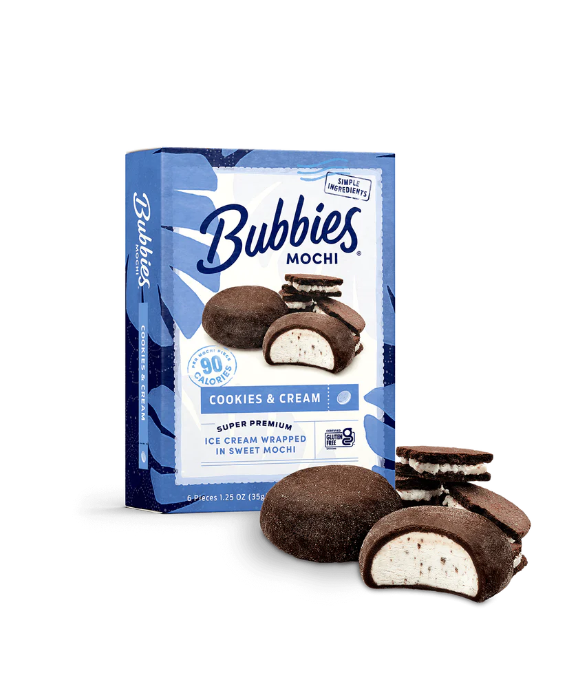 Cookies & Cream Bubbies Mochi Ice Cream Product Card Box