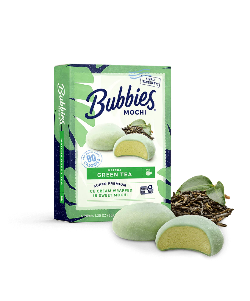 Matcha Green Tea Bubbies Mochi Ice Cream Product Card Box