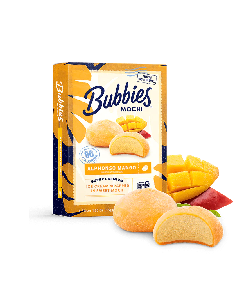 Alphonso Mango Bubbies Mochi Ice Cream Product Card Box