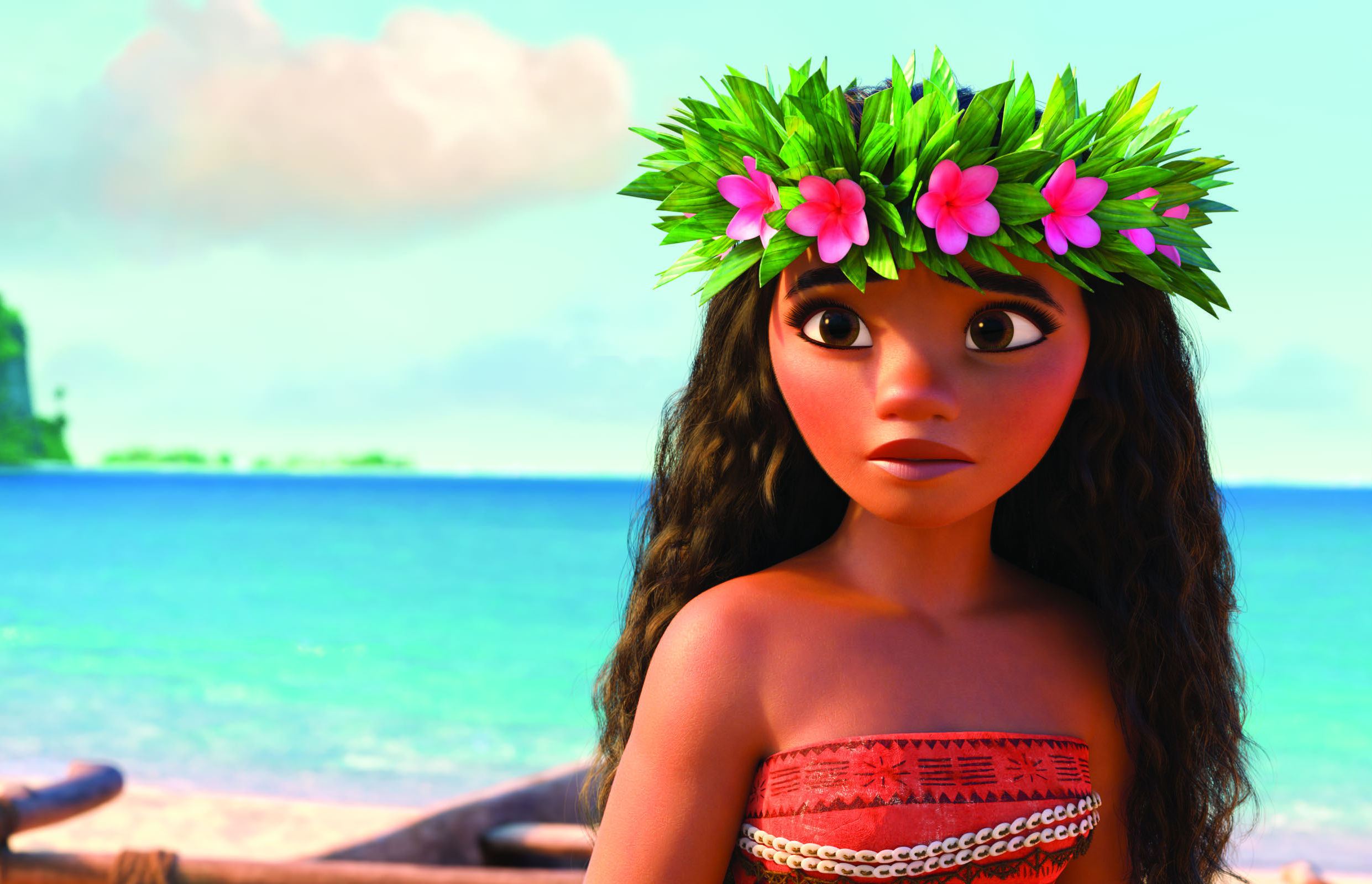 Moana with flowers