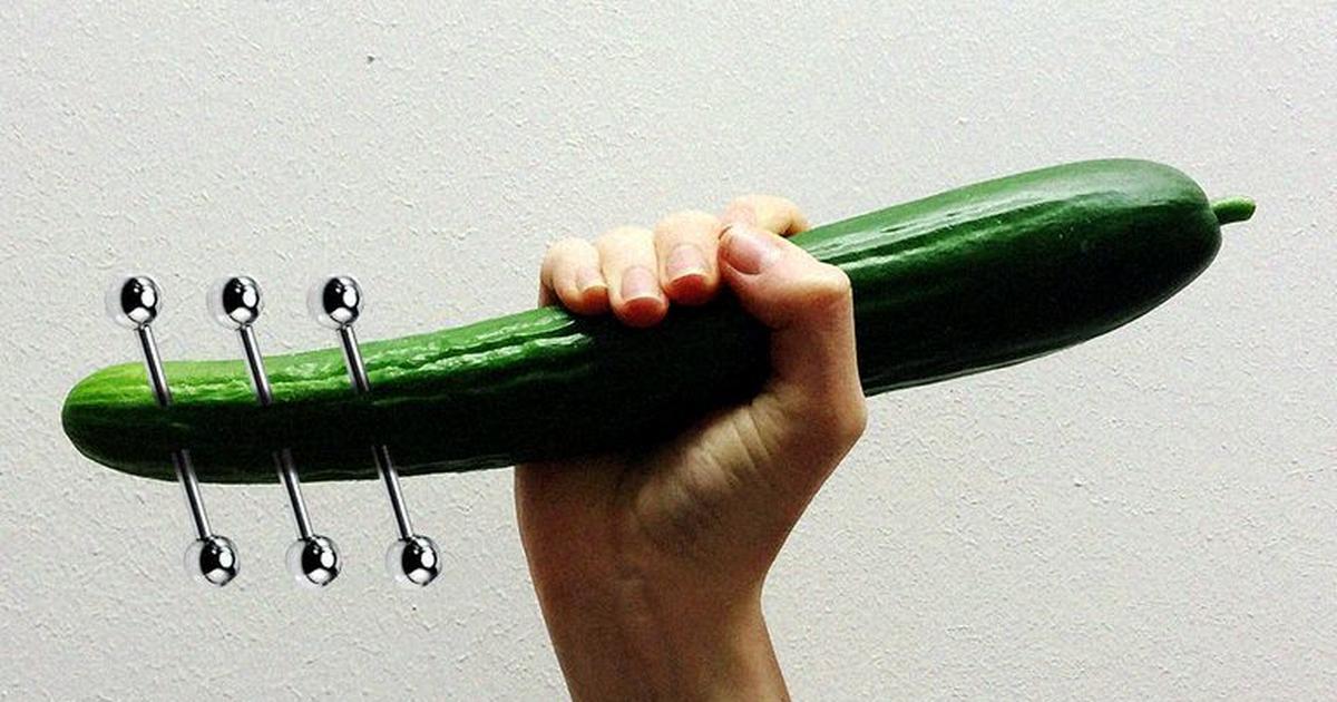 Pierced cucumber